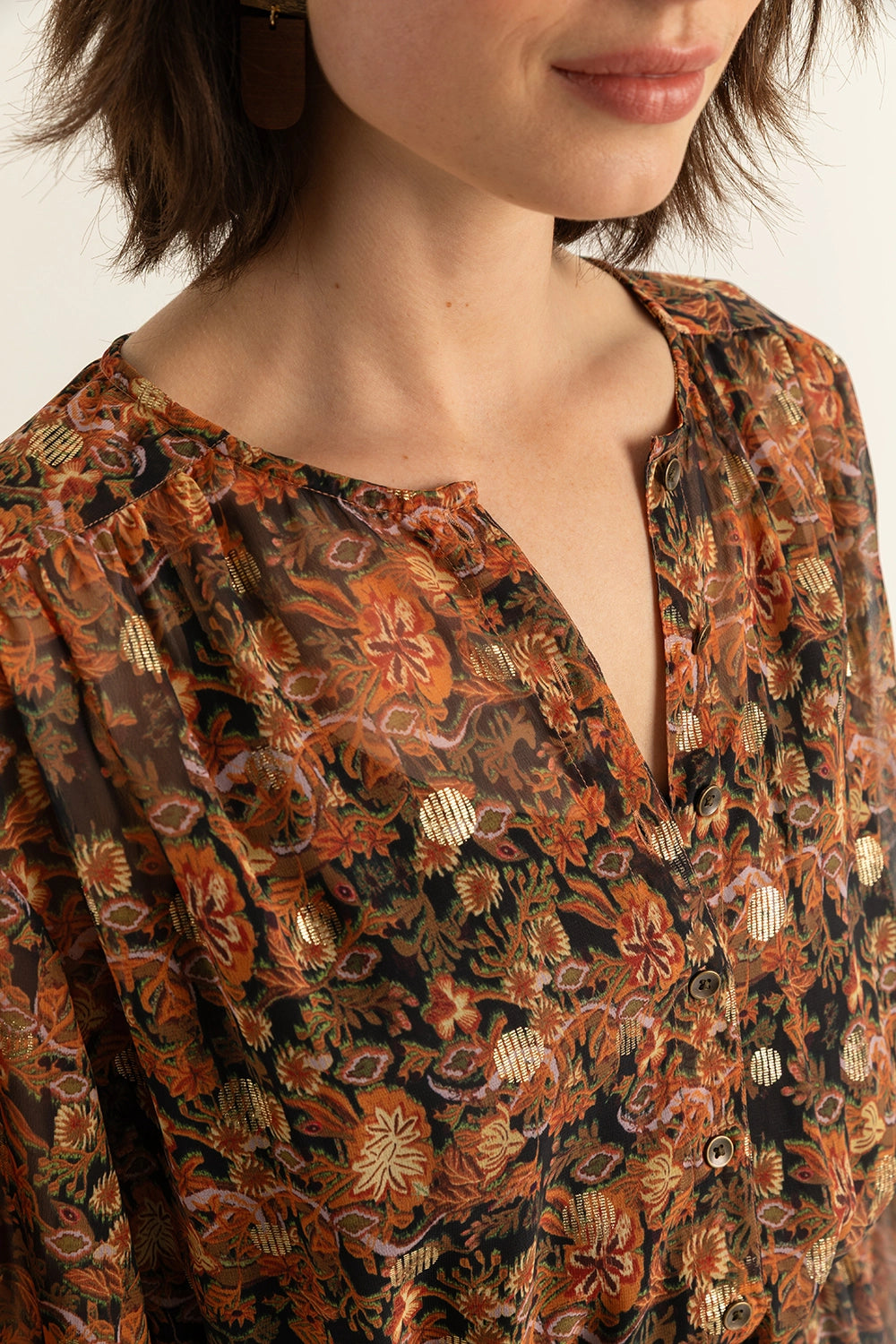 Dress chiffon print EX32-25965 Pepper