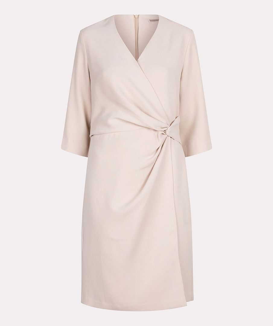Dress overlap knot s/slve SP25.10012 Sand