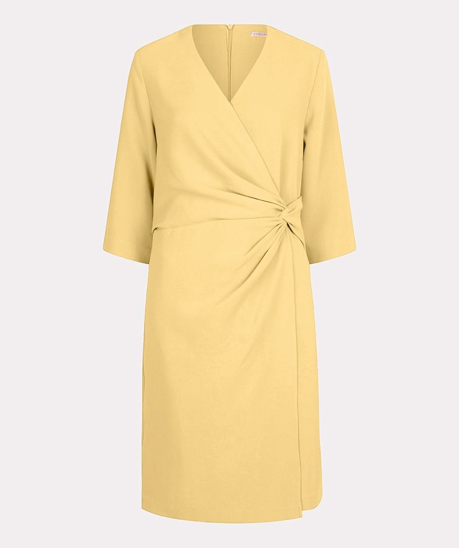Dress overlap knot s/slve SP25.10012 Yellow