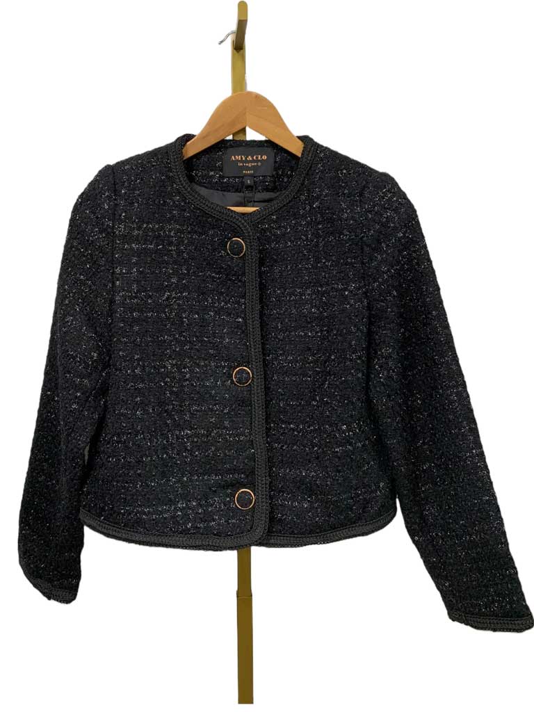 Blazer boucle  V3287 Black