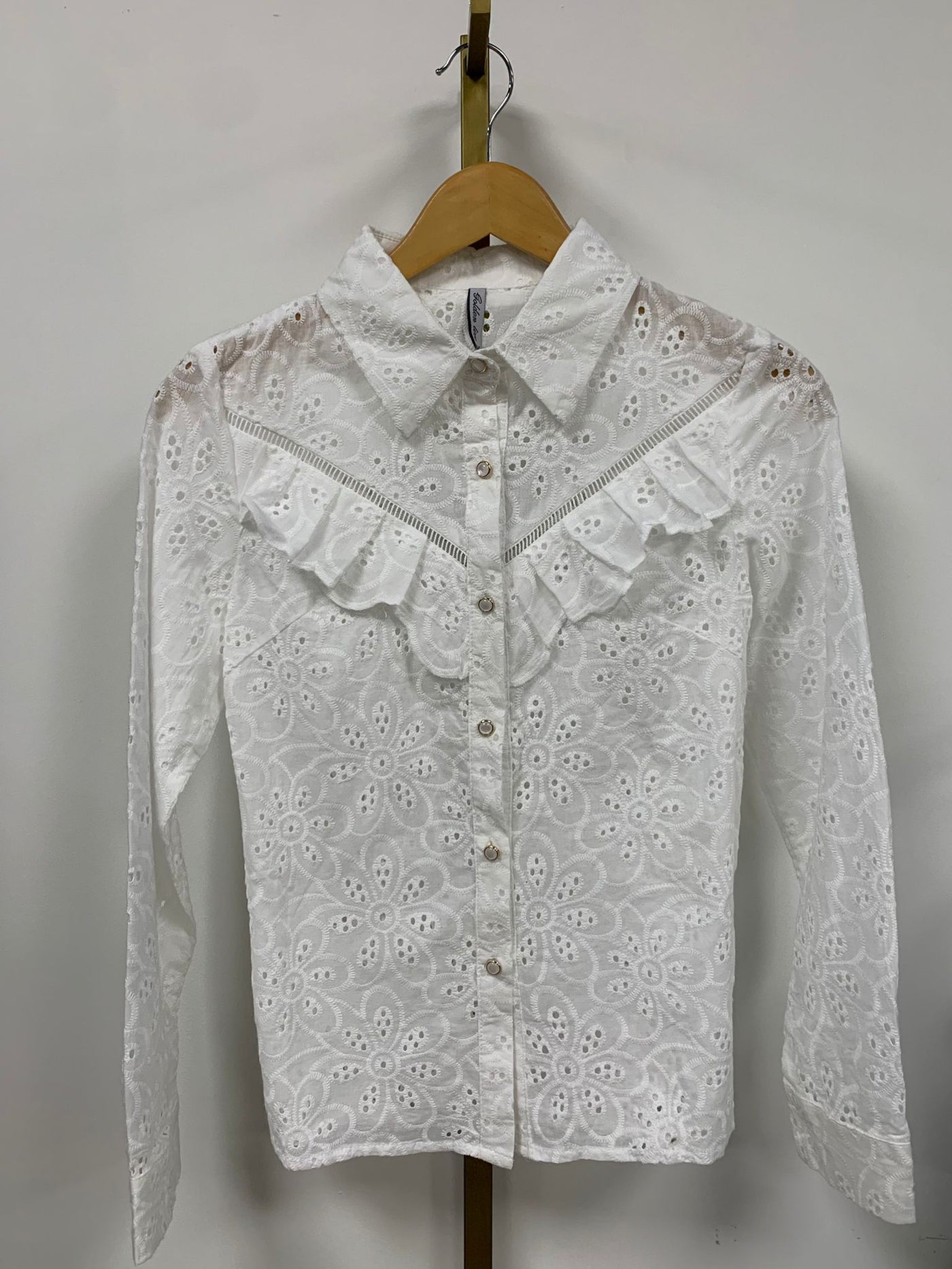 Blouse broderie FY-9020 Wit