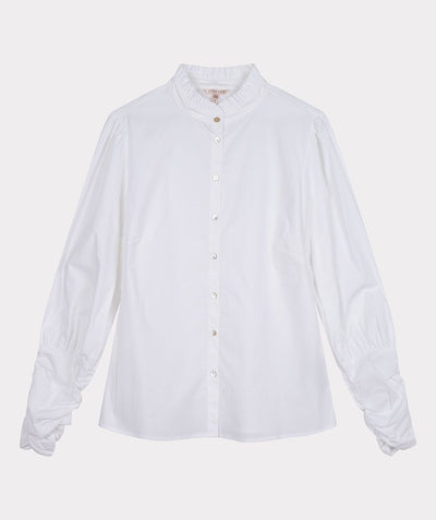 Blouse elasticated slv poplin F22.14539 White
