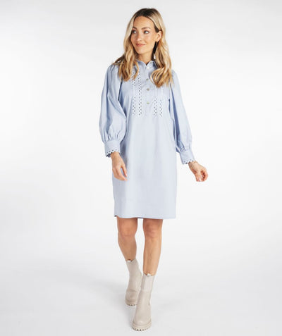Dress cotton poplin  SP22.14042 Lichtblauw