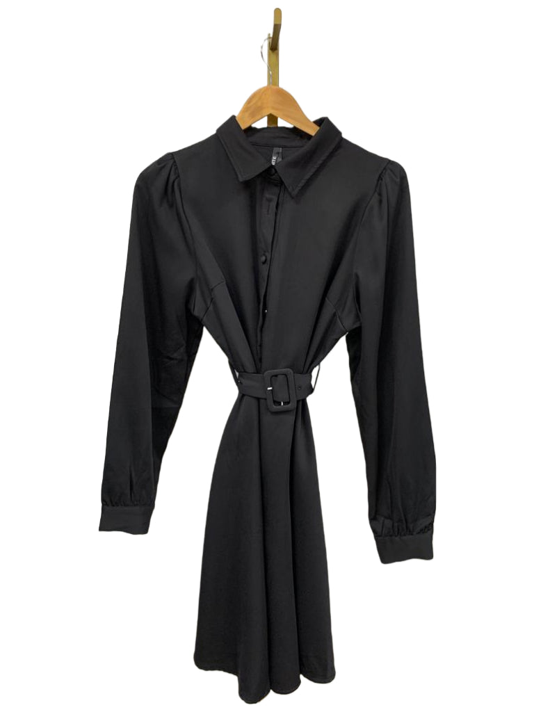 Dress doorknoop a-line 19327LR Zwart