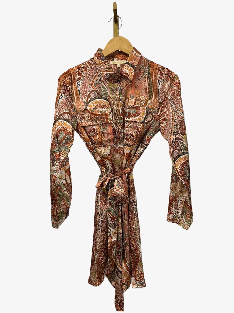 Dress doorknoop paisley D-245 Brique
