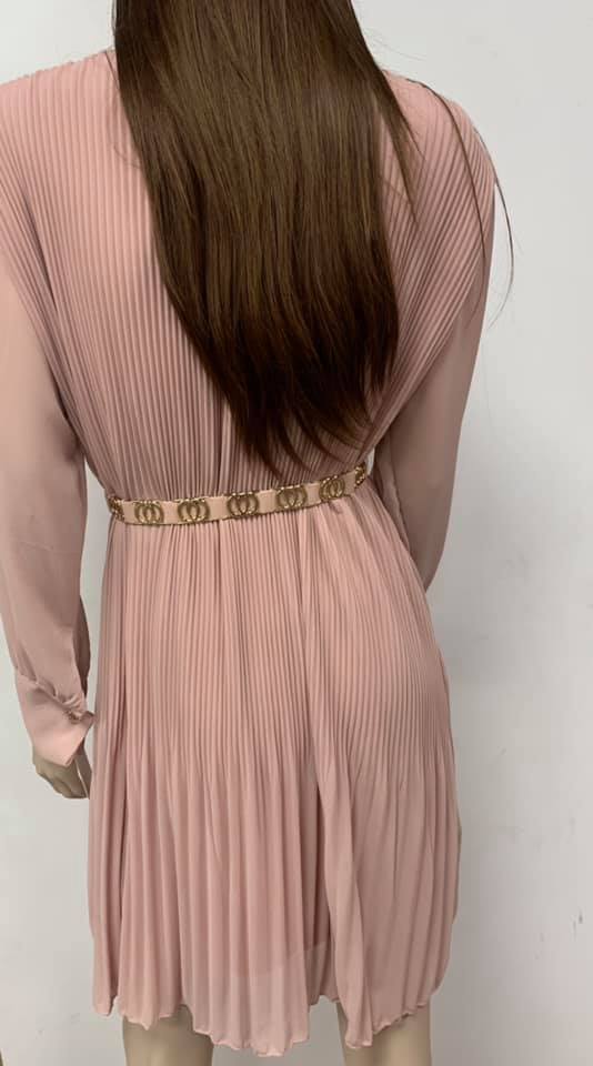 Dress plisse met strik CT-20390 Roze