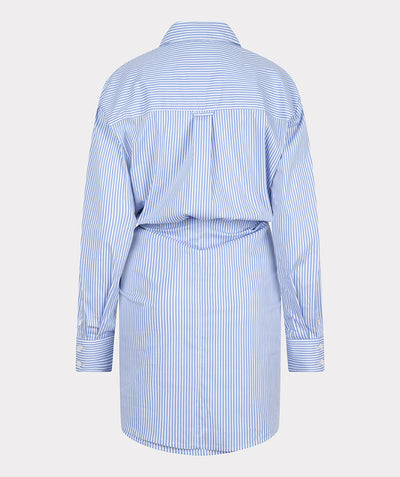 Dress wrap over striped cotton SP23.16016 Offwhite/blu