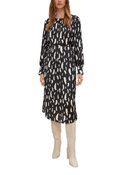 Jurk comma print 2122157 Zwart