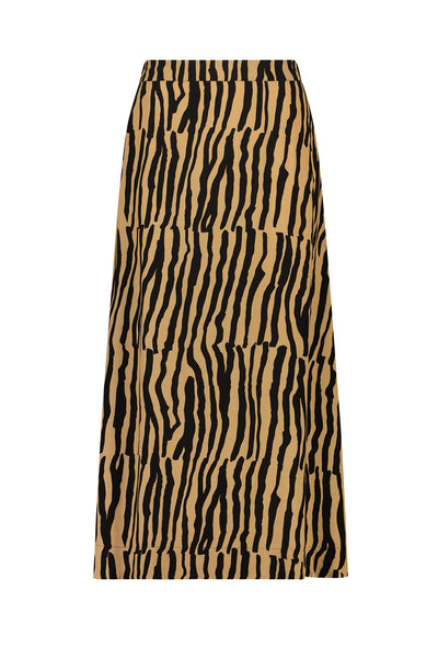 Skirt celia long print WPS625 Black / sand