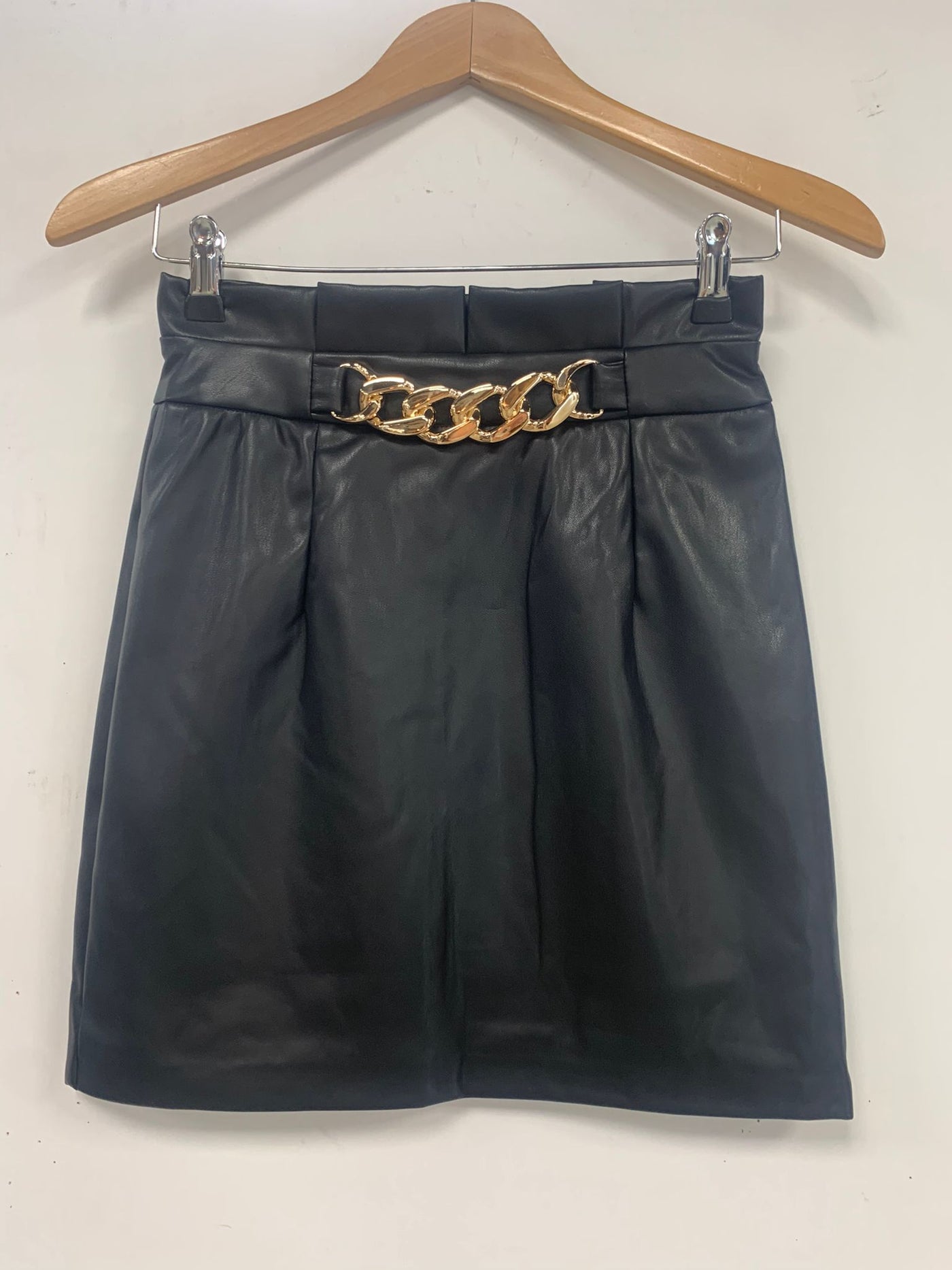 Skirt leather ketting 8352 Black
