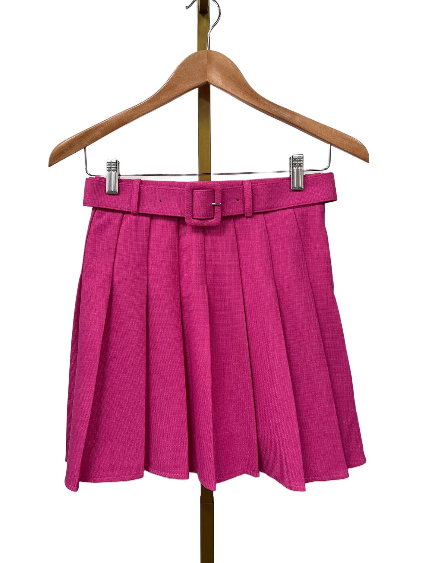 Skirt linnenlook met riem 20101NJ Fuchsia