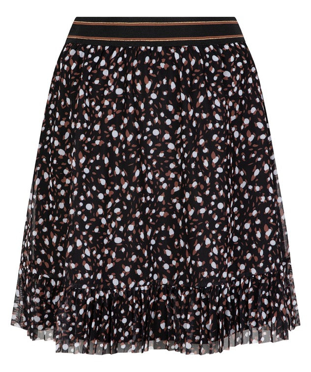 Skirt mesh animal steps W22.30725 Black