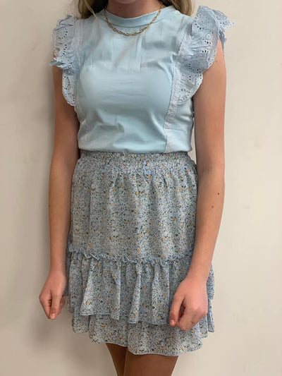 Skirt met print 8186 Lichtblauw