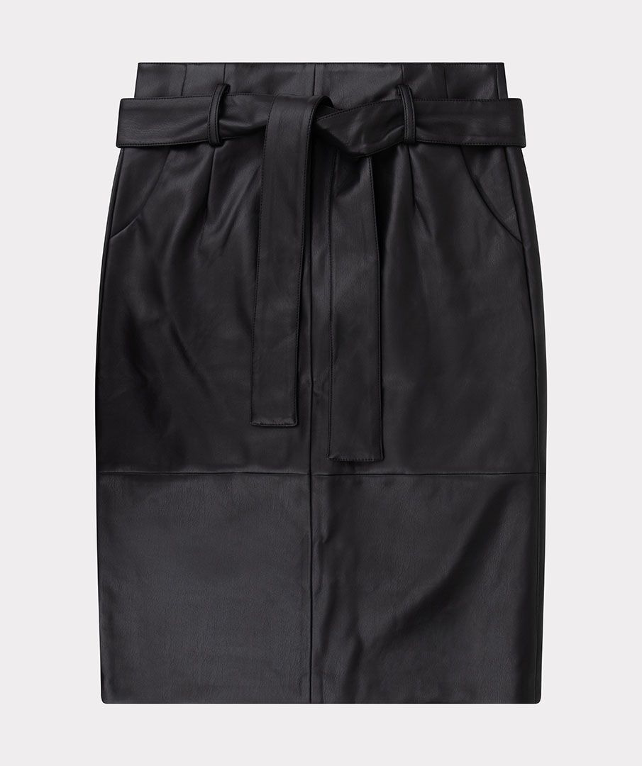 Skirt midi light PU F22.11507 Black