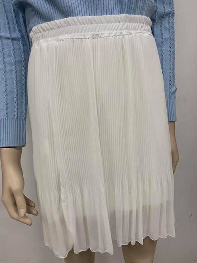 Skirt plisse kort QU-7876 Off-white