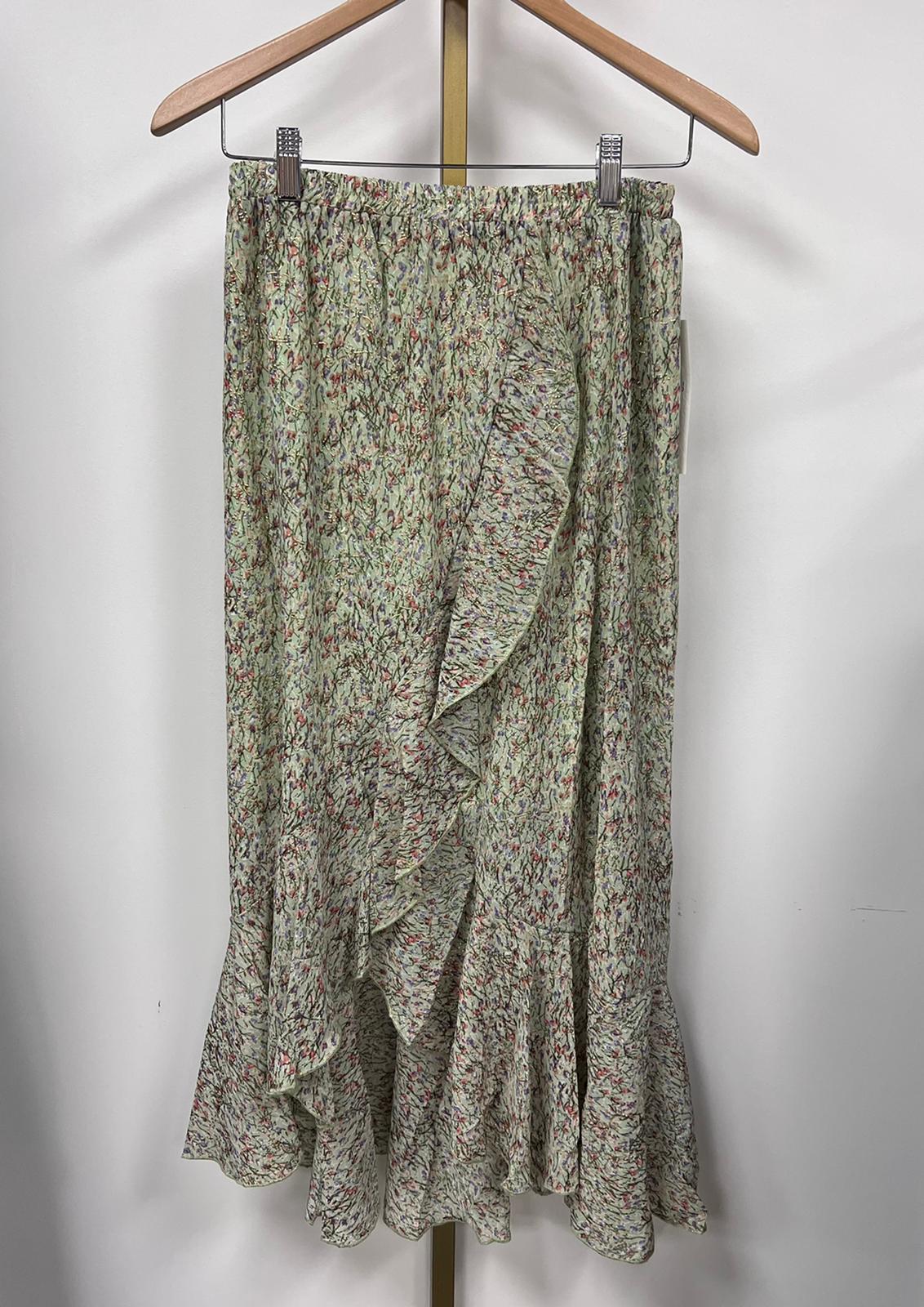 Skirt ruffle print CY1759B Groen