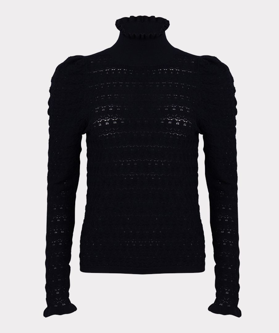 Sweater ajour knit W21.07722 Zwart