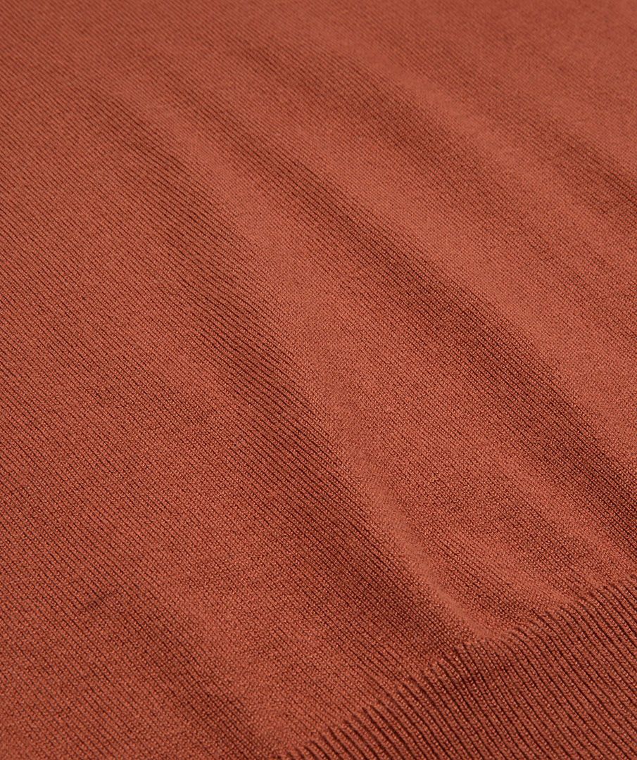 Sweater gathering schoulder F22.07506 Copper brown