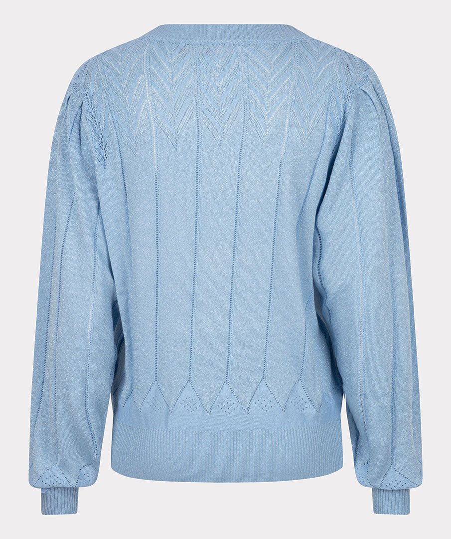 Sweater neck lurex fancy SP23.31001 Blue