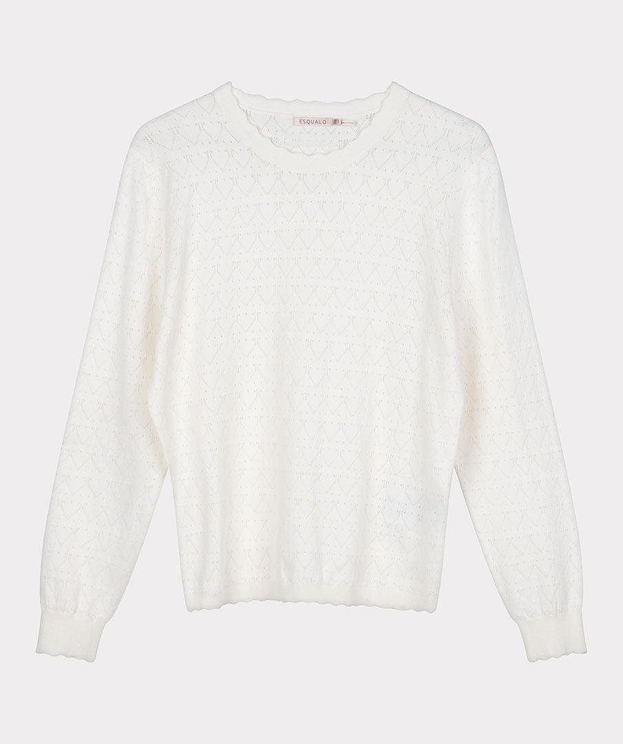 Sweater pointelle sculpted SP22.03013 Off-White