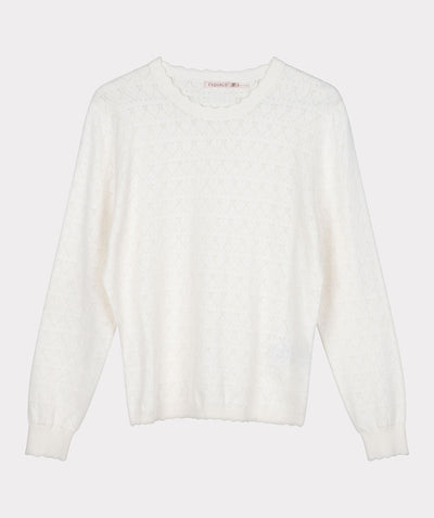 Sweater pointelle sculpted SP22.03013 Off-White