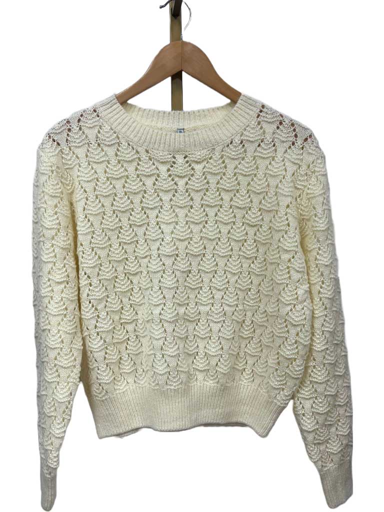 Trui opengewerkt YX050 Off-white