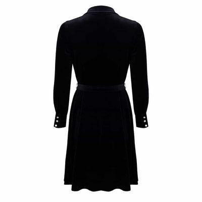 Dress velvet  W21.30720 Zwart