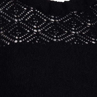 Sweater crochet  W21.31705 Zwart